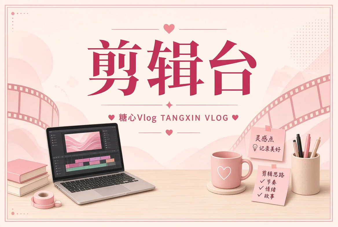 糖心Vlog剪辑工作插画